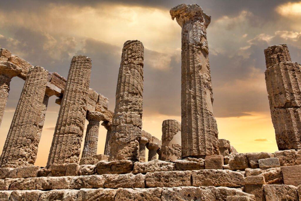 The remains of Temple of Juno, in Valley of the Temples, Sicily